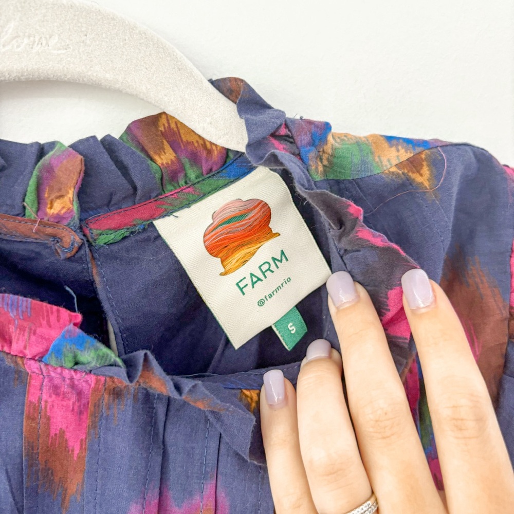 FARM RIO Navy Ikat Dyed Hearts Mini Dress - Picture 6 of 10